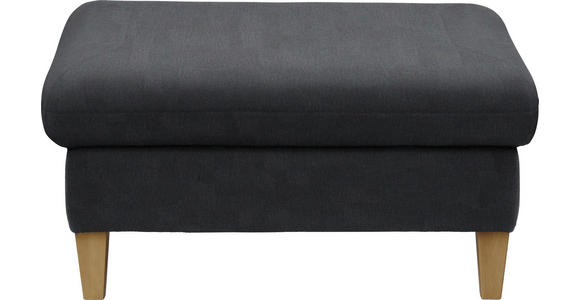 HOCKER Mikrofaser Anthrazit  - Anthrazit/Silberfarben, KONVENTIONELL, Textil/Metall (95/49/65cm) - Cantus