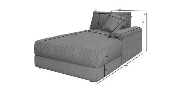 BIGSOFA Cord Salbeigrün  - Salbeigrün/Schwarz, MODERN, Kunststoff/Textil (117/93/190cm) - Carryhome