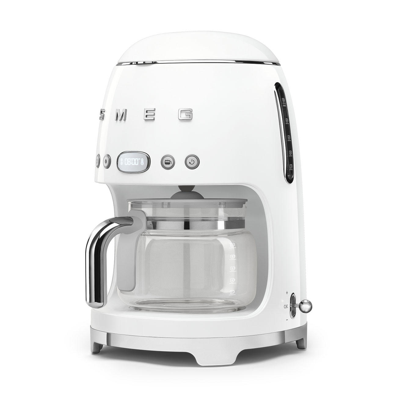FILTERKAFFEEMASCHINE  - Weiß Hochglanz, Basics, Glas/Metall (24,5/36,1/25,6cm) - SMEG