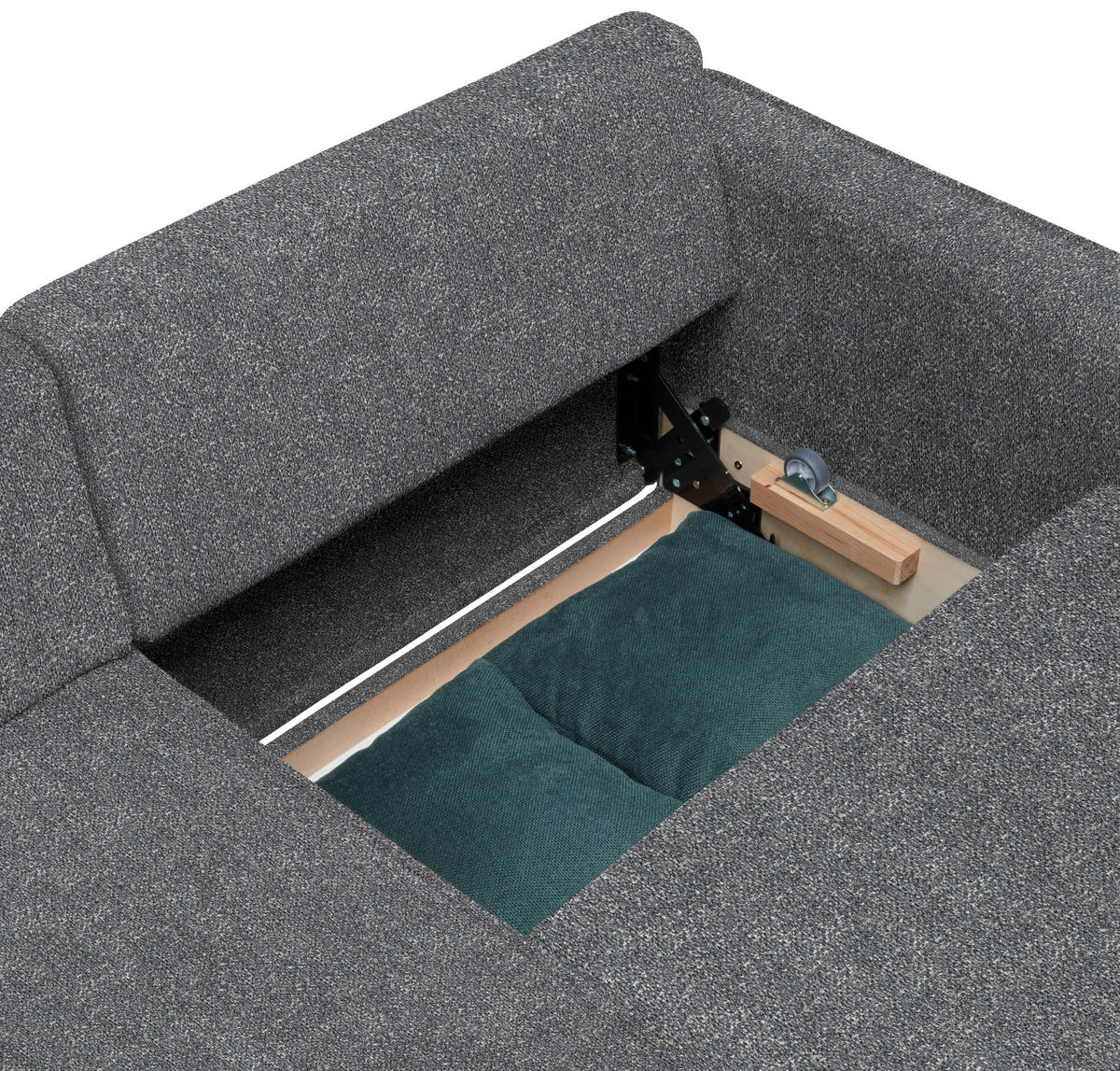 ECKSOFA  in Mikrovelours Grau  237/170 cm  - Eichefarben/Grau, KONVENTIONELL, Holz/Textil (237/170cm) - Sedda