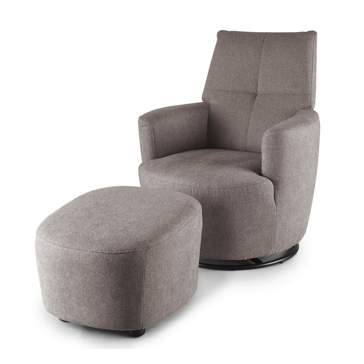 HOCKER Webstoff Grau  - Schwarz/Grau, Design, Kunststoff/Textil (54/41/57cm) - SetOne by Musterring