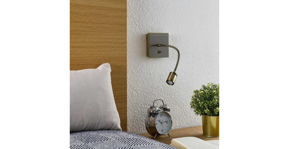 LED-WANDLEUCHTE Algol 11/11/35 cm  - Bronzefarben, KONVENTIONELL, Kunststoff/Metall (11/11/35cm) - Novel