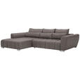 ECKSOFA in Webstoff Hellbraun 218/304 cm - Hellbraun/Silberfarben, MODERN, Kunststoff/Textil (218/304cm) - Carryhome