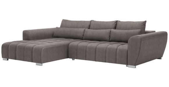 ECKSOFA in Webstoff Hellbraun 218/304 cm - Hellbraun/Silberfarben, MODERN, Kunststoff/Textil (218/304cm) - Carryhome