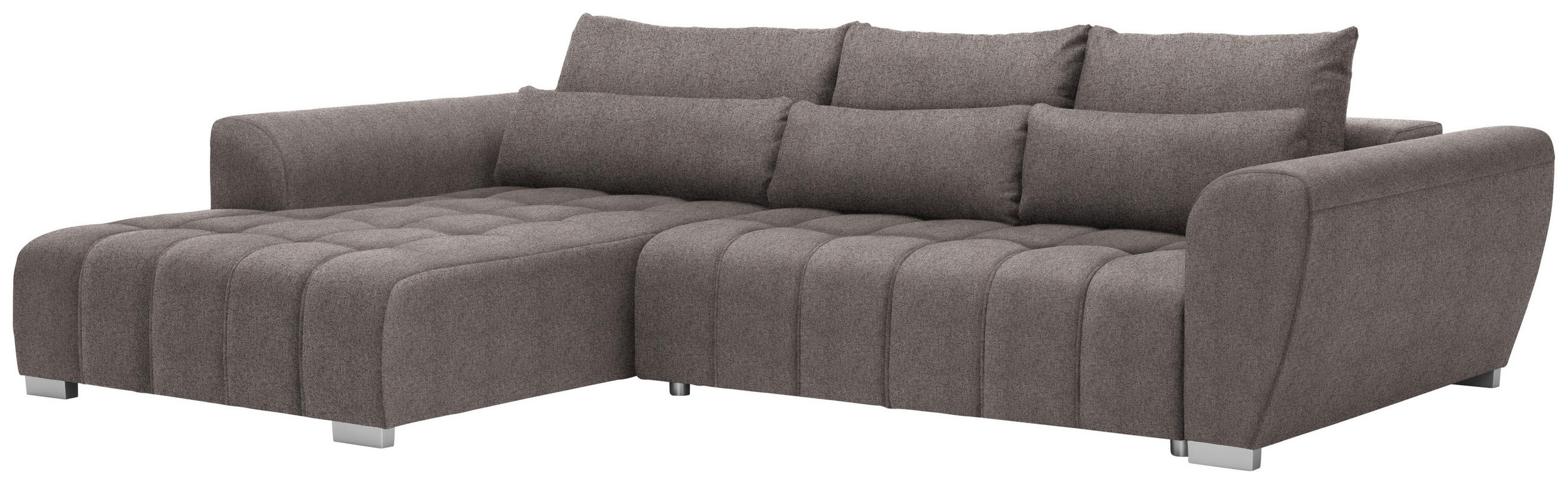 HÖRNSOFFA i vävt tyg ljusbrun  - ljusbrun/silver, Modern, textil/plast (218/304cm) - Livetastic