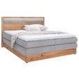 BOXSPRINGBETT 180/200 cm  in Eichefarben, Hellgrau  - Eichefarben/Hellgrau, Natur, Holz/Holzwerkstoff (180/200cm) - Valnatura