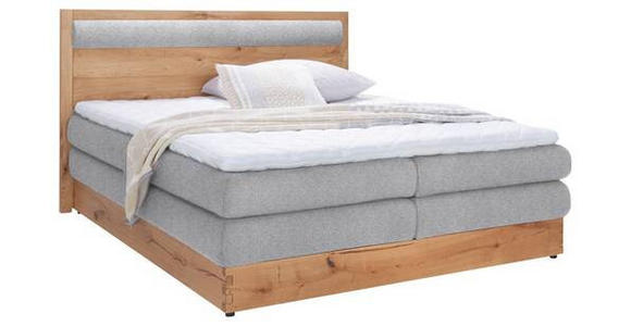 BOXSPRINGBETT 180/200 cm  in Eichefarben, Hellgrau  - Eichefarben/Hellgrau, Natur, Holz/Holzwerkstoff (180/200cm) - Valnatura