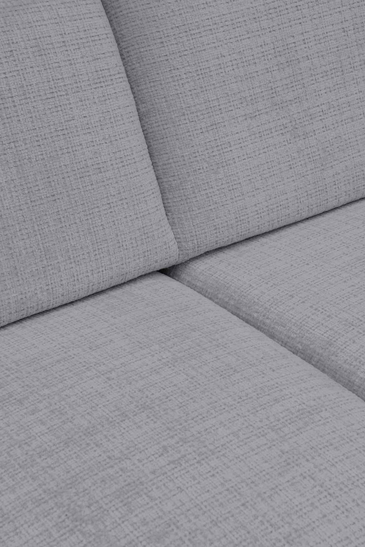 ECKSOFA FABIO Dunkelgrau Chenille Bettkasten, Kopfteilverstellung  - Dunkelgrau/Schwarz, Design, Textil/Metall (174/223cm) - Livetastic