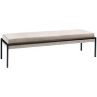 BETTBANK Lederlook Creme, Anthrazit  - Anthrazit/Creme, Design, Textil/Metall (144/38/44cm) - Hasena