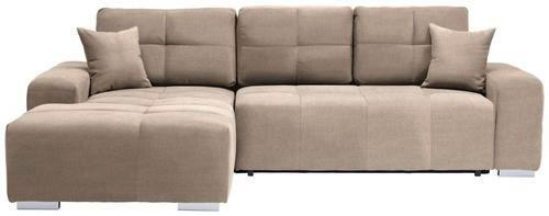 ECKSOFA Beige Webstoff  - Beige/Silberfarben, Design, Kunststoff/Textil (194/280cm) - Carryhome