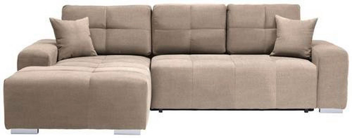 ECKSOFA in Webstoff Beige  - Beige/Silberfarben, Design, Kunststoff/Textil (194/280cm) - Carryhome