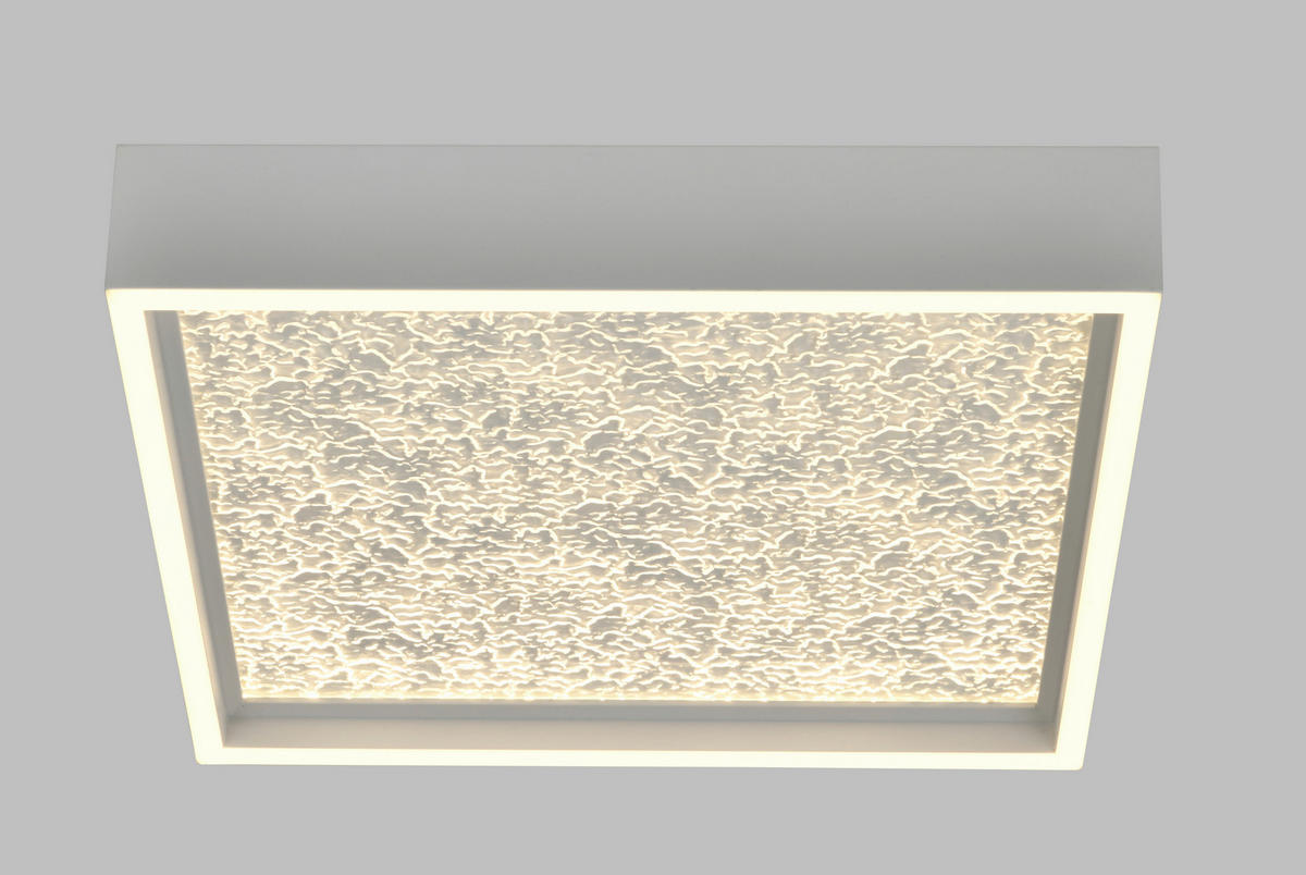 LED-DECKENLEUCHTE Bormes 40/40/6,5 cm  - Weiß, Design, Kunststoff/Metall (40/40/6,5cm)