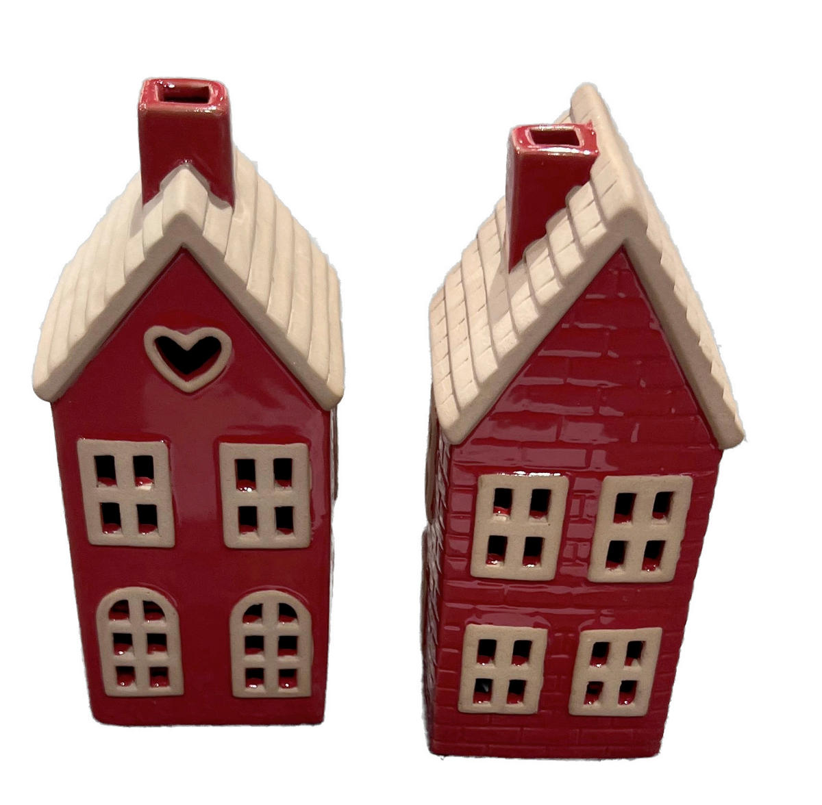 DEKORAČNÍ DOMEČEK - přírodní barvy/červená, Trend, keramika (6,8/15,5/6,5cm) - X-Mas