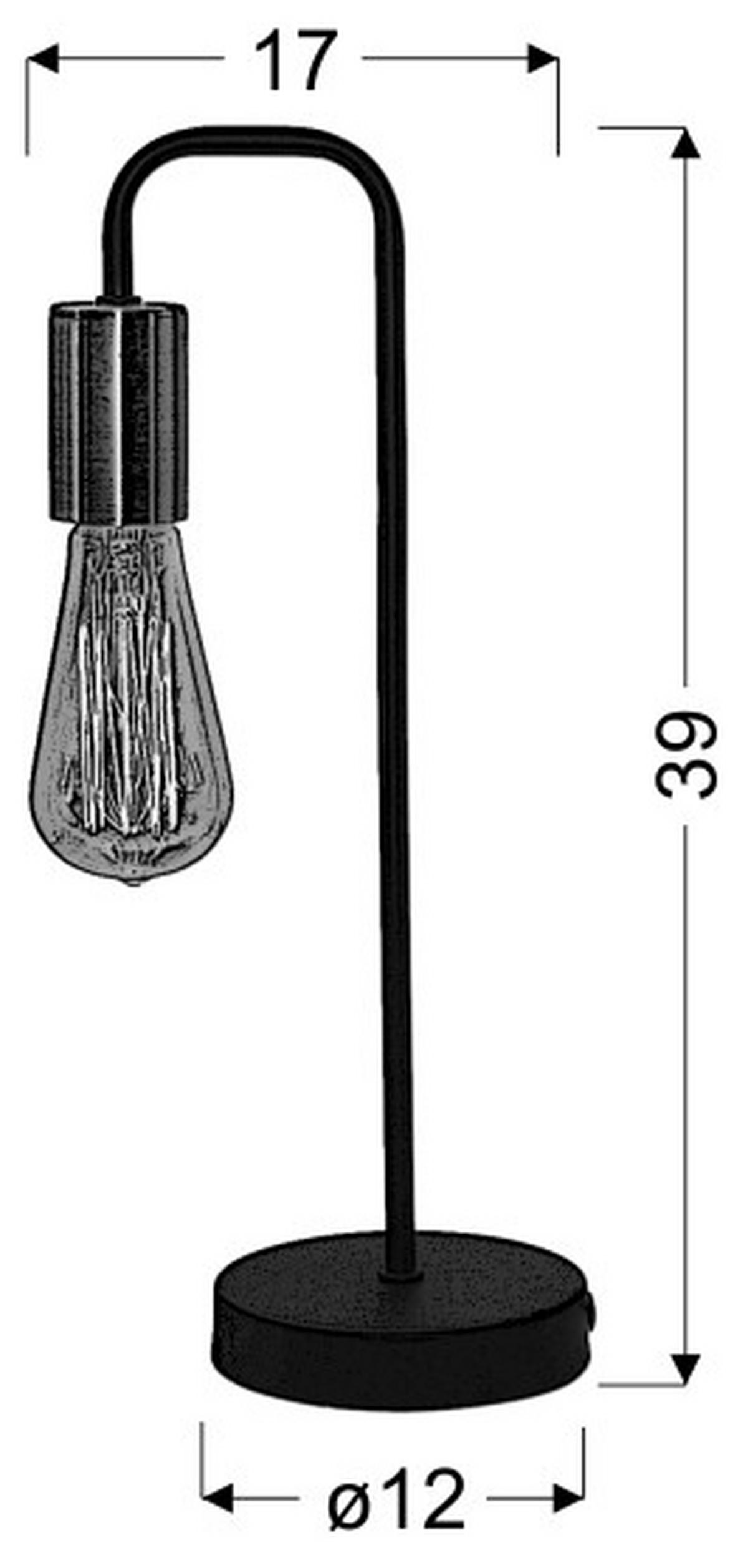 TISCHLEUCHTE   - Schwarz, KONVENTIONELL, Metall (12/39/17cm)
