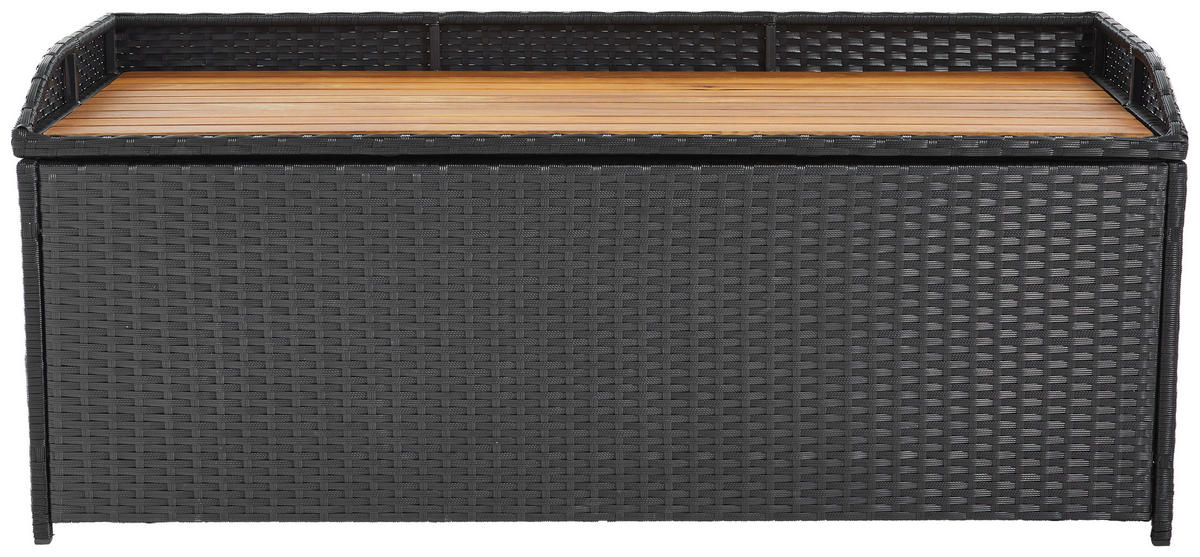 KISSENBOX - Schwarz/Akaziefarben, Modern, Kunststoff/Textil (120/50/51cm) - Ambia Garden