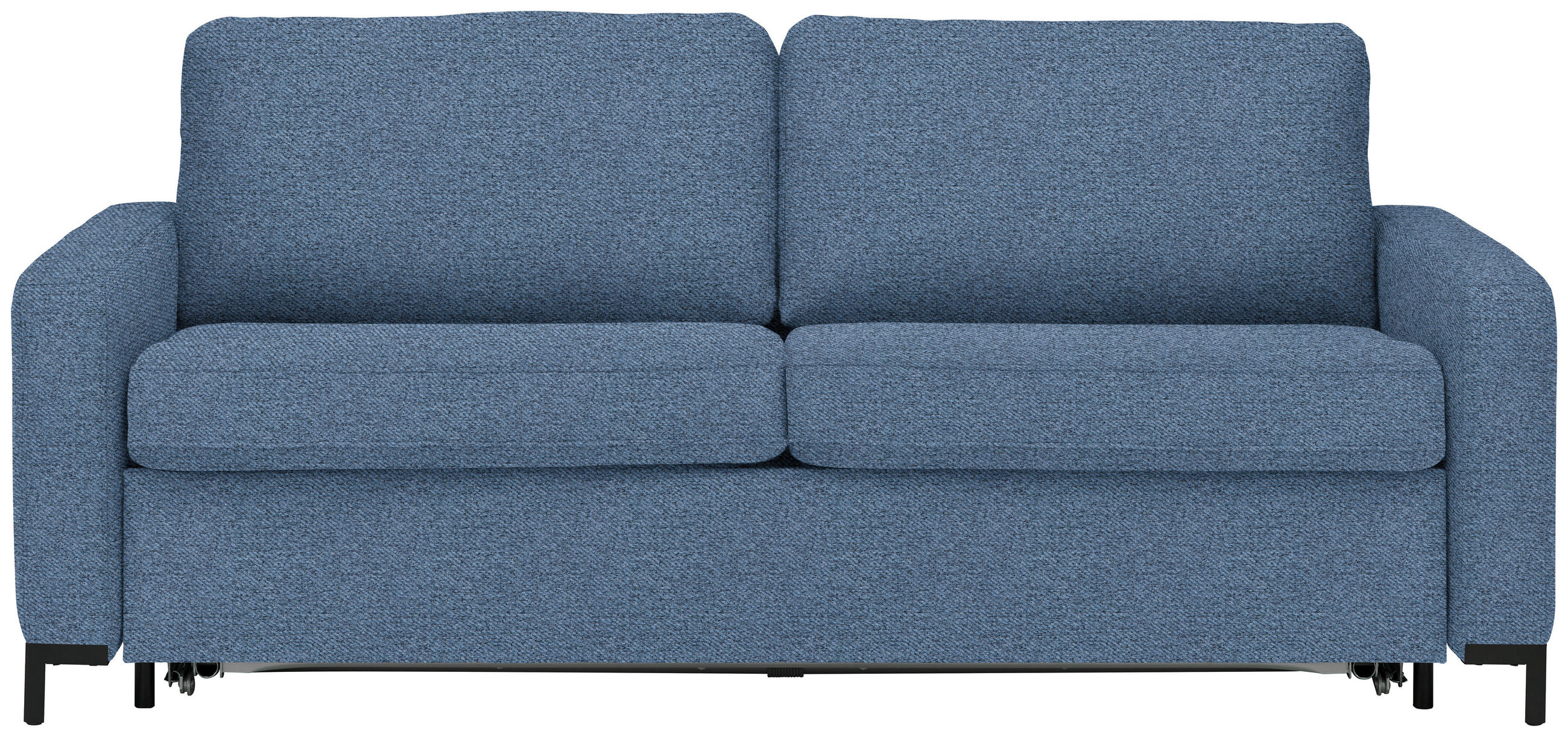 SCHLAFSOFA Webstoff Hellblau  - Schwarz/Hellblau, KONVENTIONELL, Textil/Metall (187/84/97cm) - Livetastic
