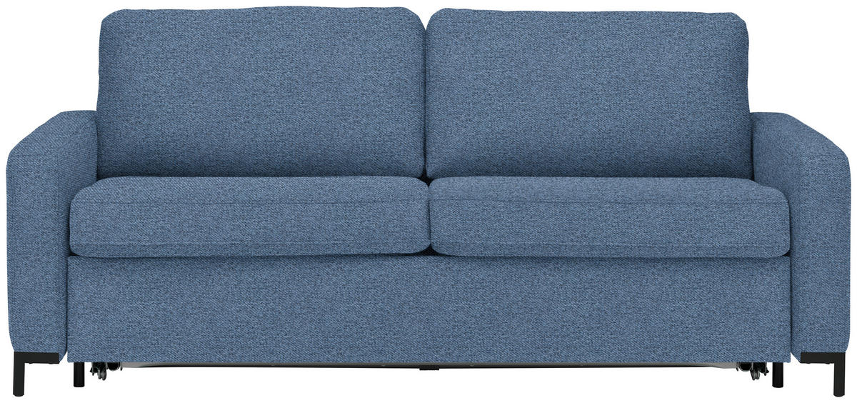 SCHLAFSOFA in Textil Hellblau  - Schwarz/Hellblau, Konventionell, Textil/Metall (187/84/97cm) - Welnova