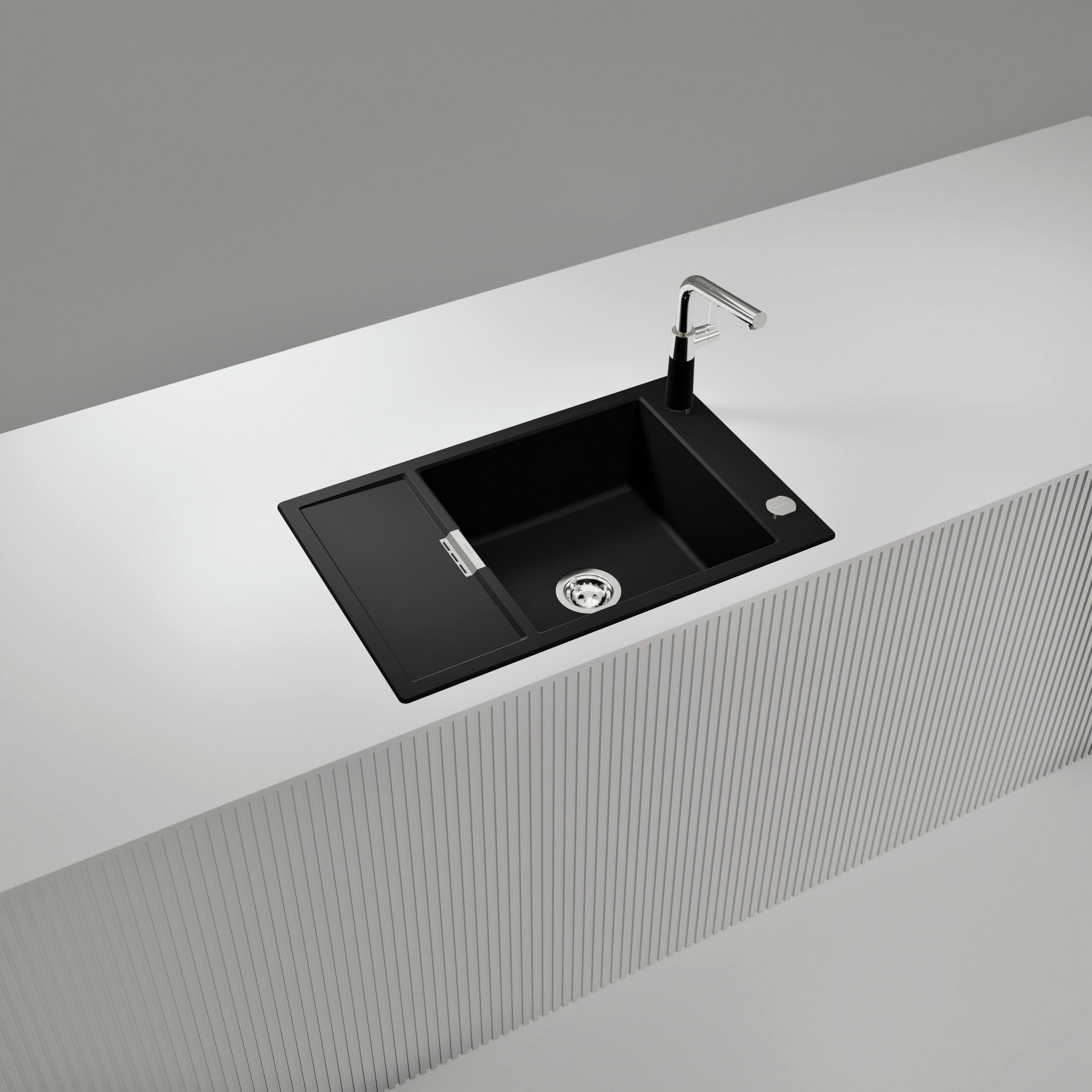 SPÜLE MOND100XSANGT  - Schwarz, Basics, Stein (78/30,5/51cm) - Schock