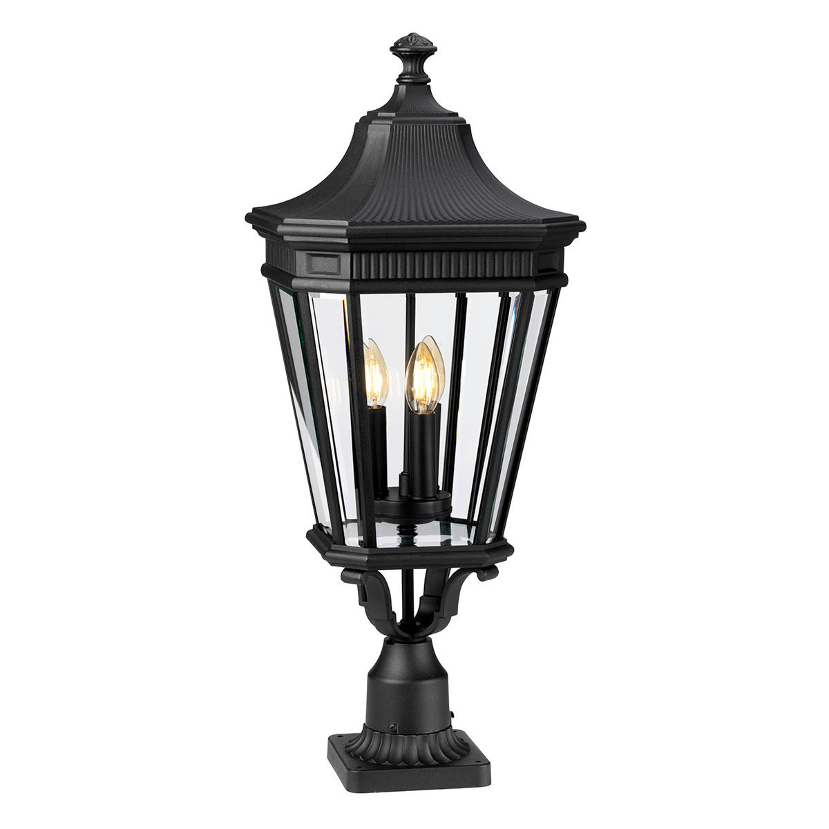 SOCKELBELYSNING - svart, Klassisk, metall/glas (30.5/78cm) - Elstead Lighting