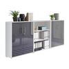AKTENSCHRANK Weiß, Anthrazit Hochglanz  - Anthrazit Hochglanz/Weiß, MODERN, Holzwerkstoff (253,2/113,6/33cm) - MID.YOU