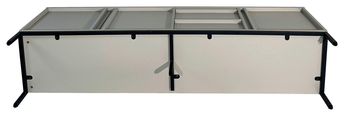 LOWBOARD WABI  in 180/60,5/40 cm  - Hellgrau/Schwarz, Design, Holz/Holzwerkstoff (180/60,5/40cm) - Xora