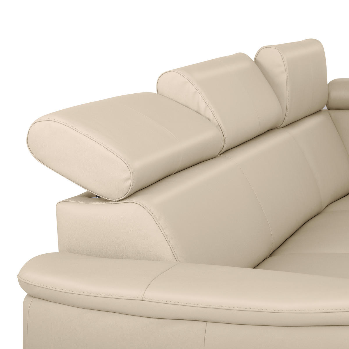 ECKSOFA  in Lederlook Echtleder Grau  - Silberfarben/Grau, Leder/Holz (262/211cm) - Celina Home