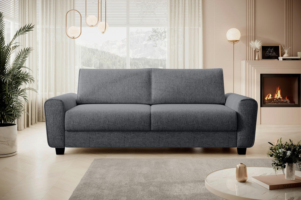 SCHLAFSOFA in Textil Dunkelgrau  - Dunkelgrau/Schwarz, Design, Kunststoff/Textil (203/69-82/99cm) - Welnova