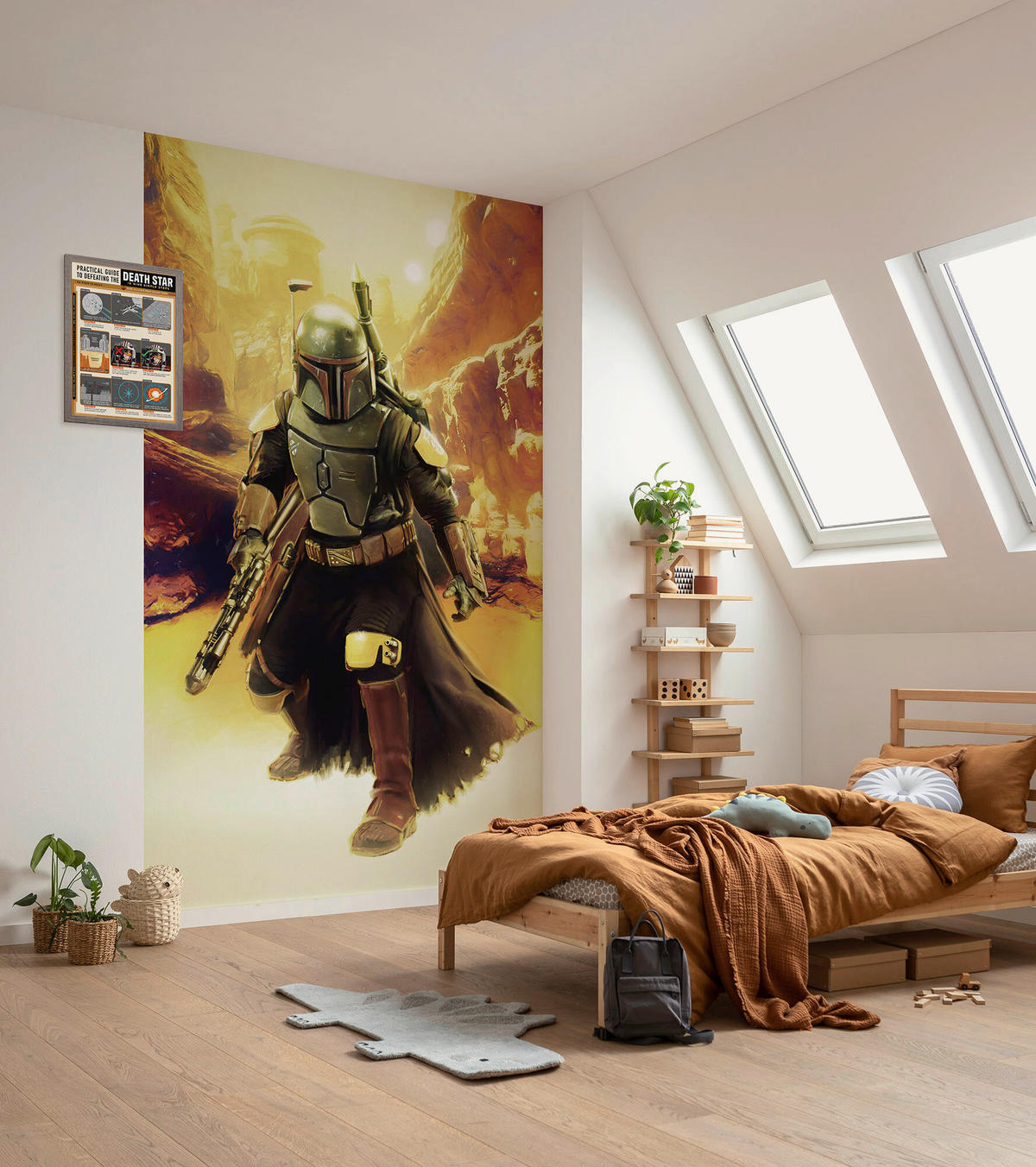 FOTOTAPETE BOBA FETT SNEAKING UP  - Braun, Design, Textil (150/250cm) - Star Wars