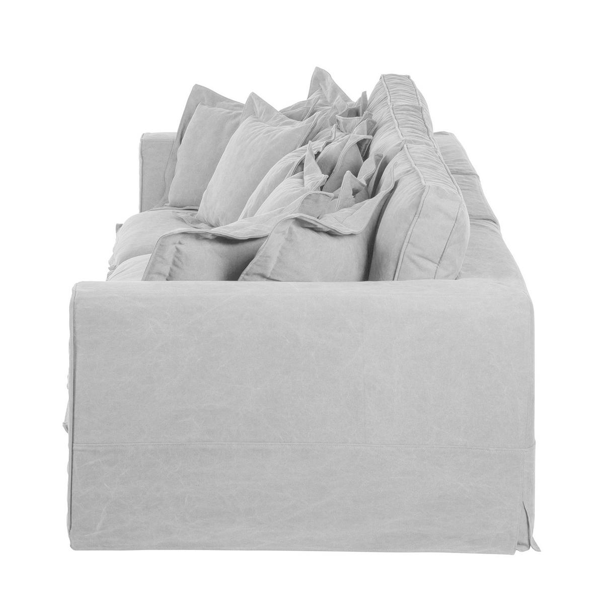 BIGSOFA Webstoff Hellgrau  - Hellgrau/Schwarz, Design, Kunststoff/Textil (338/90/119cm) - P & B