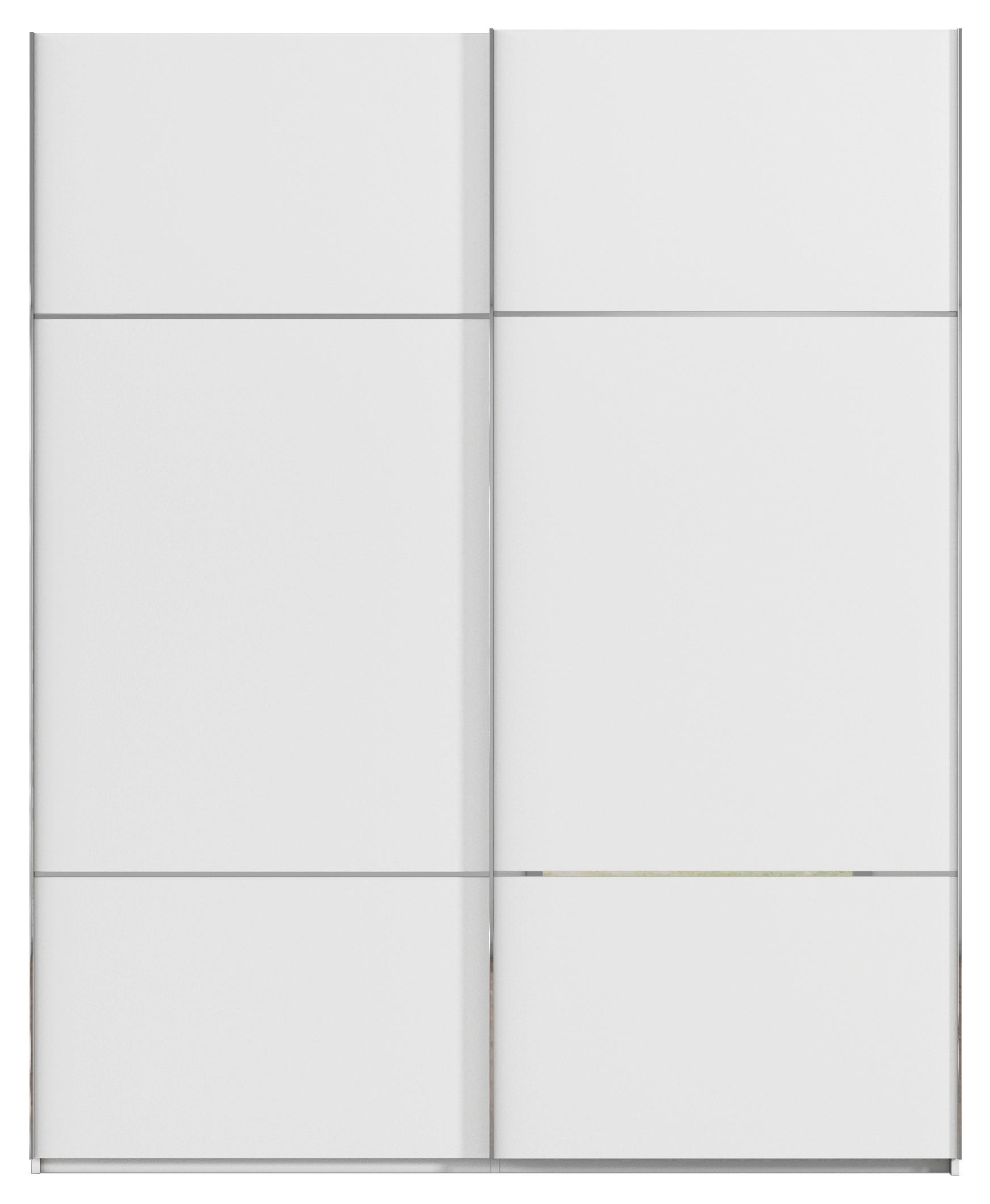 SCHWEBETÜRENSCHRANK 201/223/68 cm 2-türig Weiß  - Chromfarben/Weiß, KONVENTIONELL, Holzwerkstoff/Metall (201/223/68cm) - Novel