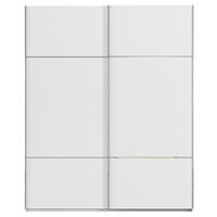 SCHWEBETÜRENSCHRANK 201/223/68 cm 2-türig Weiß  - Chromfarben/Weiß, KONVENTIONELL, Holzwerkstoff/Metall (201/223/68cm) - Novel