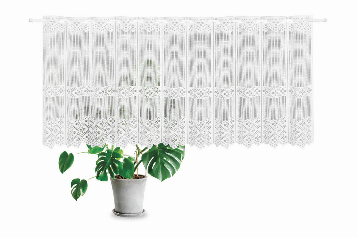 KURZGARDINE   150/90 cm   - Weiß, KONVENTIONELL, Textil (150/90cm)