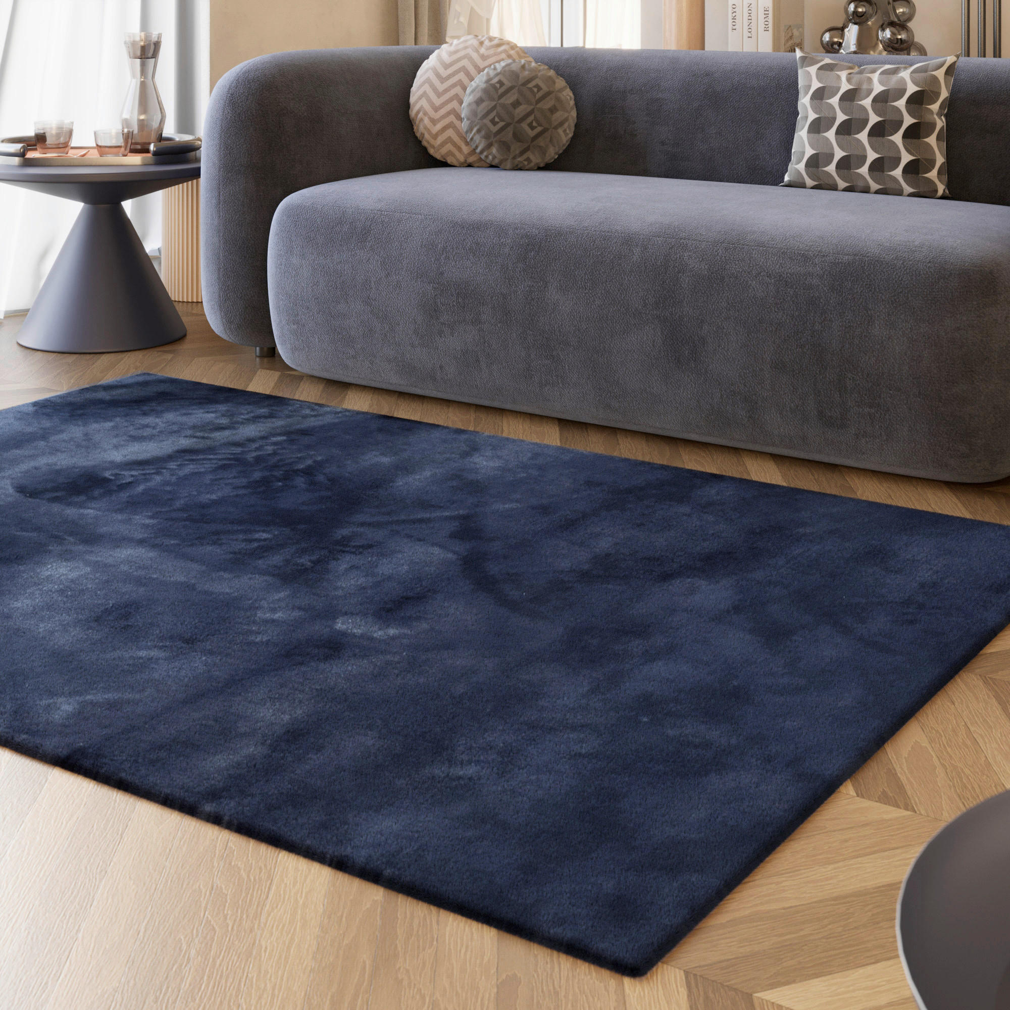 HOCHFLORTEPPICH 70/140 cm ESP-4377-28 Dunkelblau - Dunkelblau, KONVENTIONELL, Textil (70/140cm) - Esprit