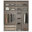 SCHWEBETÜRENSCHRANK 181/223/68 cm 2-türig Champagner  - Champagner/Alufarben, KONVENTIONELL, Glas/Holzwerkstoff (181/223/68cm) - Novel