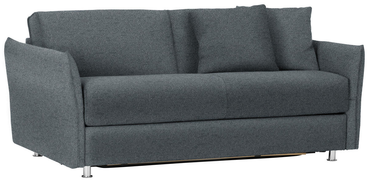 SCHLAFSOFA in Textil Grau  - Chromfarben/Grau, Modern, Textil/Metall (194/85/100cm) - Bali