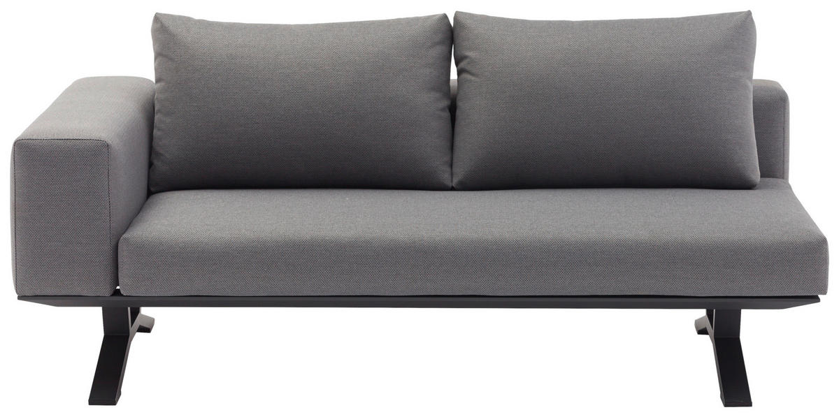 LOUNGEGARNITUR Teakholz massiv Aluminium  - Anthrazit/Naturfarben, Design, Holz/Textil (172/97/25cm) - Amatio