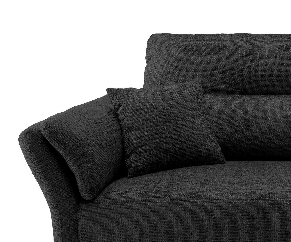 ECKSOFA in Struktur Schwarz  - Schwarz, Modern, Holz/Textil (269/172cm) - MID.YOU