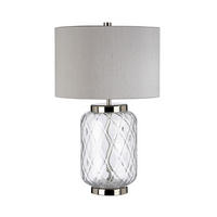 TISCHLEUCHTE Sola 30/50.5 cm  - Klar/Nickelfarben, KONVENTIONELL, Glas/Textil (30/50.5cm) - Elstead Lighting