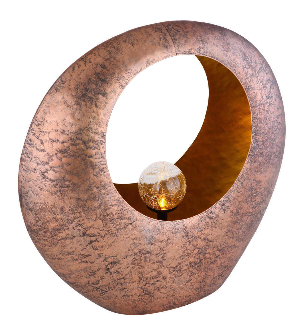 SVJETILJKA SOLARNA  - boje mjeda/prozirno, Design, staklo/metal (35/13,5/37cm) - Globo