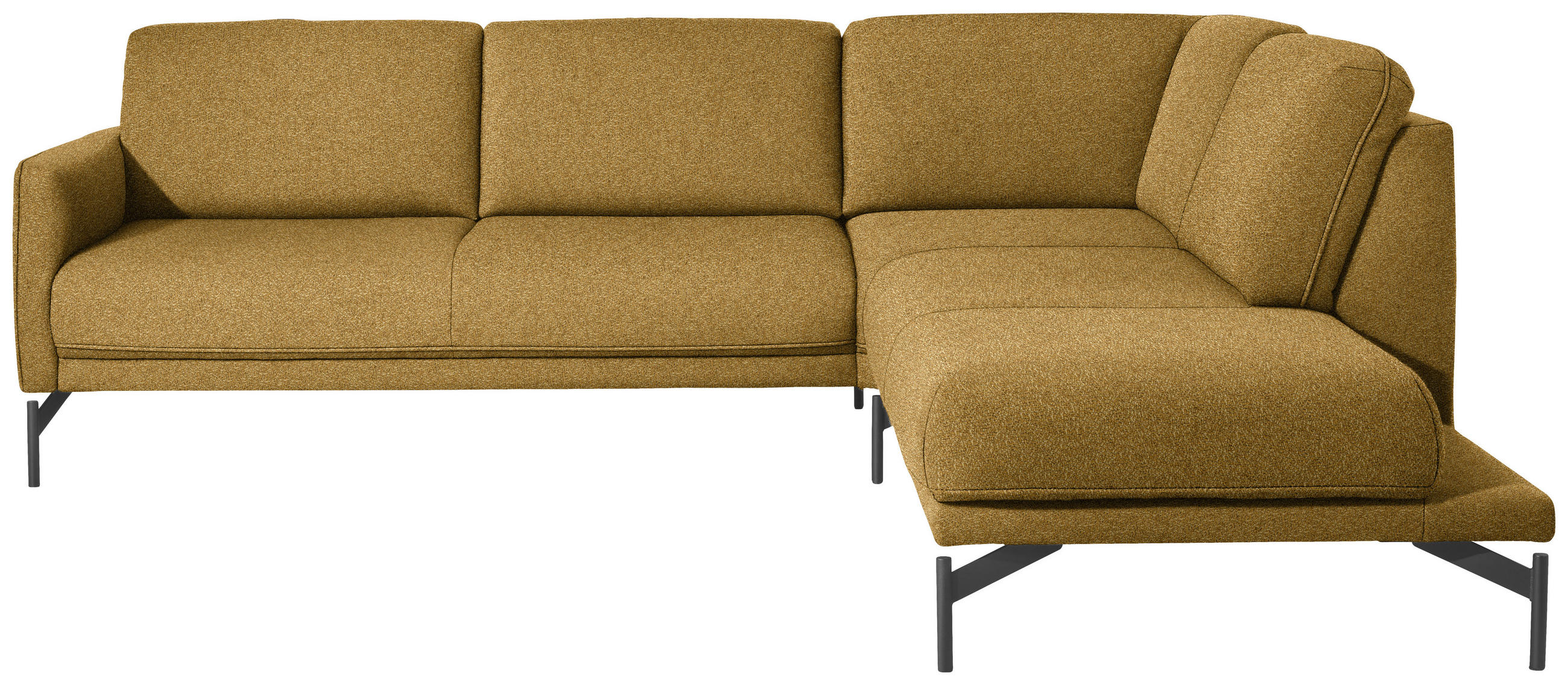 ECKSOFA in Flachgewebe, Struktur Gelb, Grün  - Anthrazit/Gelb, Design, Textil/Metall (254/230cm) - Johann Jakob