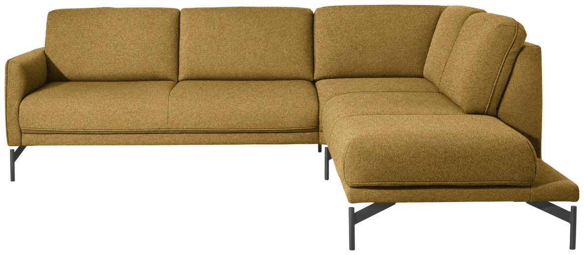 ECKSOFA in Flachgewebe, Struktur Gelb, Grün  - Anthrazit/Gelb, Design, Textil/Metall (254/230cm) - Johann Jakob