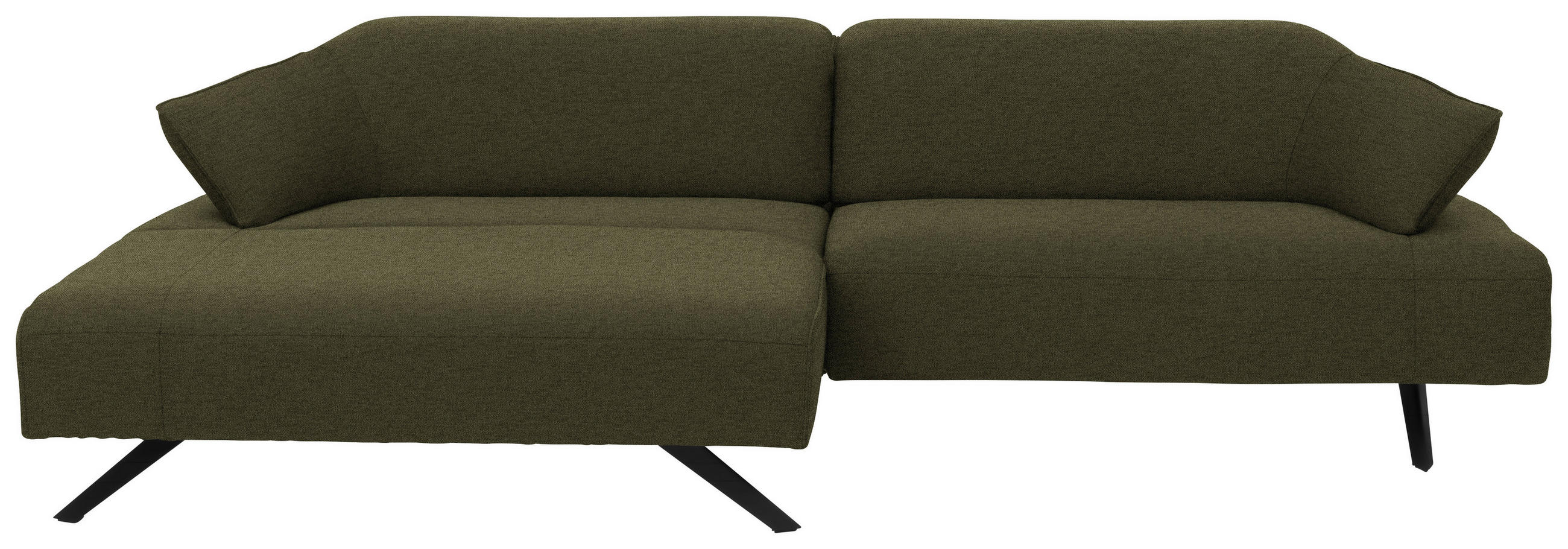 ECKSOFA in Struktur Olivgrün  - Anthrazit/Olivgrün, Design, Textil/Metall (165/276cm) - Himolla