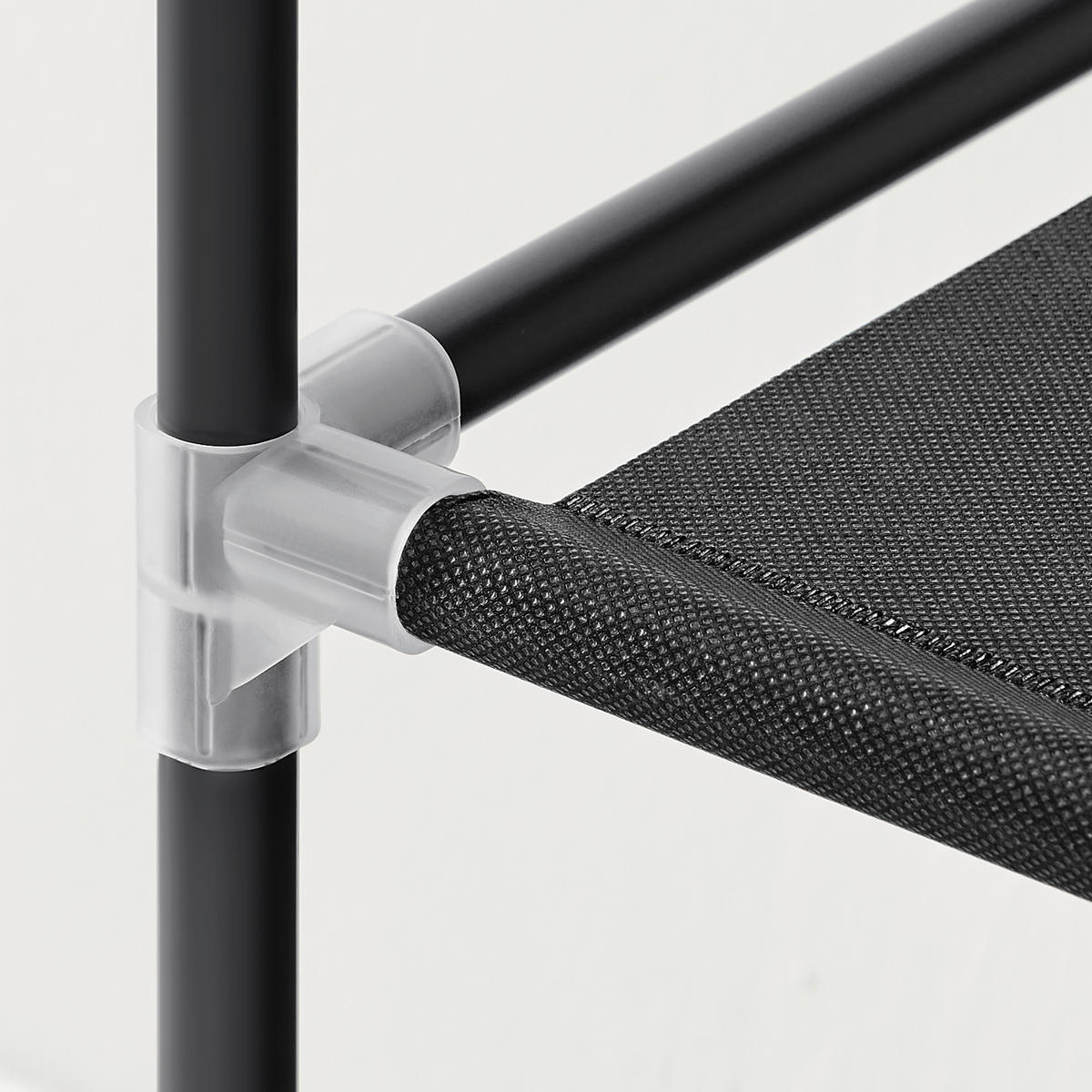 STOFFSCHRANK Schwarz  - Schwarz, Basics, Textil/Metall (170/167/45cm) - Boxxx