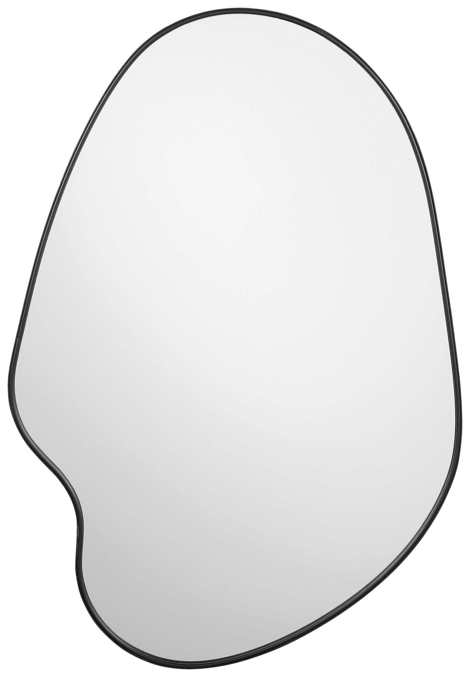 WANDSPIEGEL 50/70/1 cm    in Freiform  - Silberfarben/Schwarz, LIFESTYLE, Glas/Metall (50/70/1cm) - Ambia Home