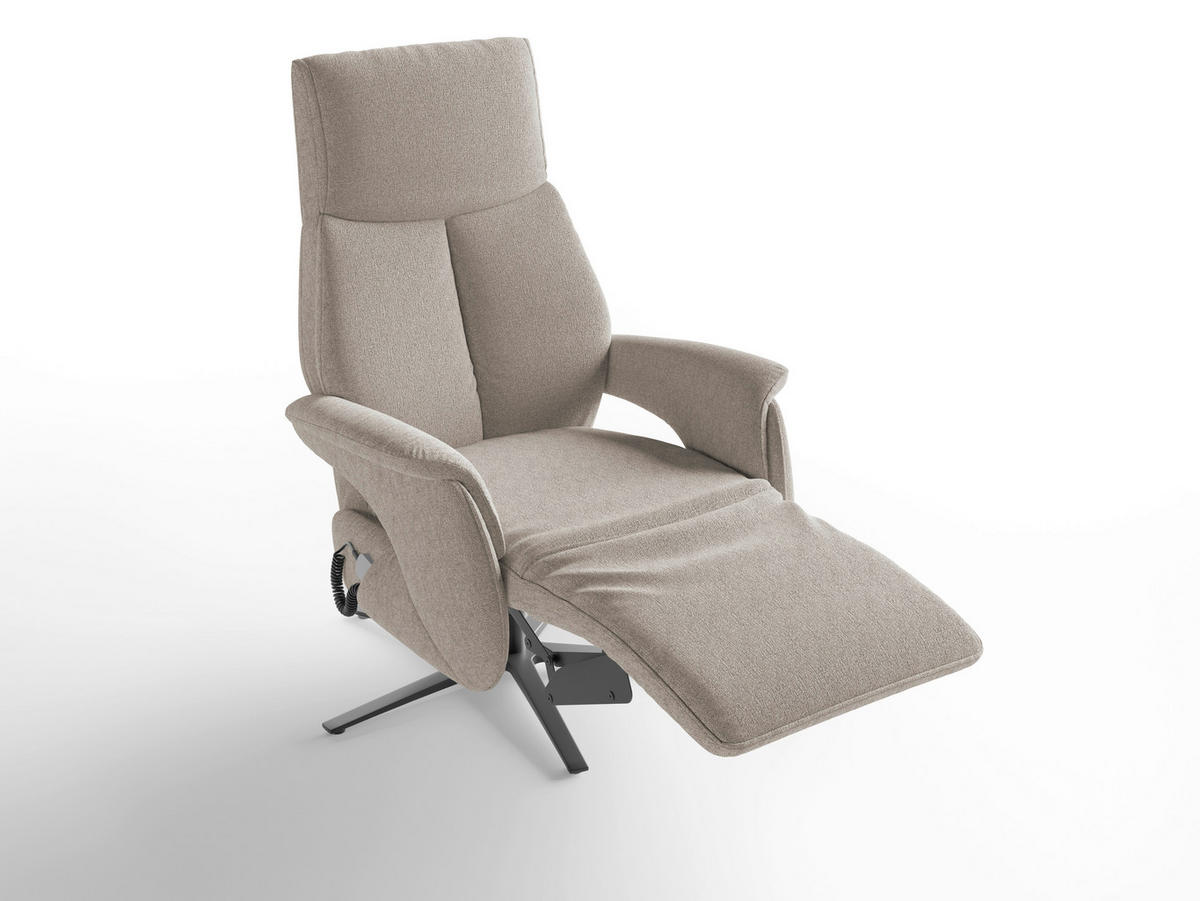 RELAXSESSEL Textil Taupe  - Taupe/Schwarz, Basics, Textil/Metall (75/110/85cm) - Sit & More