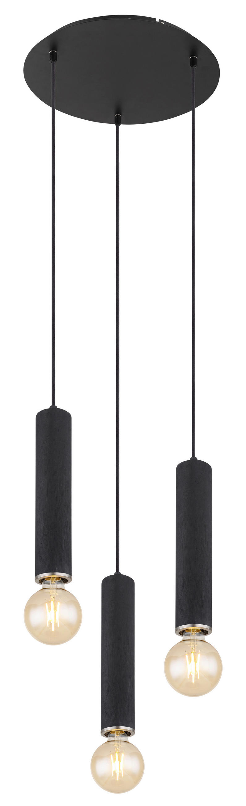 VISEČA SVETILKA  Marion      35/160 cm      E27 - črna/barve niklja, Basics, kovina/les (35/160cm) - Globo