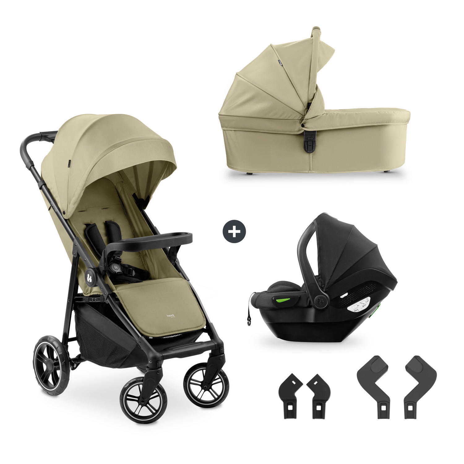 KINDERWAGENSET Shop N Care Trio Set - Olivgrün, Basics, Kunststoff/Textil (52/110/91cm) - Hauck