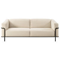 2,5-SITZER in Cord Naturfarben  - Schwarz/Naturfarben, Design, Textil/Metall (216/67/96cm) - Johann Jakob