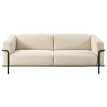 2,5-SITZER in Cord Naturfarben  - Schwarz/Naturfarben, Design, Textil/Metall (216/67/96cm) - Johann Jakob