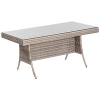 VRTNA MIZA kovina, umetna masa siva, bež  - siva/bež, Moderno, kovina/umetna masa (160/90/76cm) - Gardenson